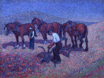 Robert Polhill Bevan, Ploughing on the Downs, c.1907. Aberdeen Art Gallery & Museums Collections