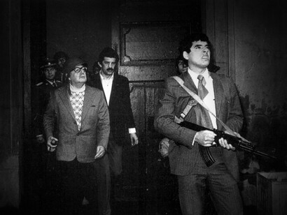 Salvador Allende en el Palacio de la Moneda durante el Golpe Militar de 1973
