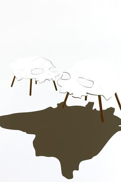 Xavier Theunis, Untitled (Intérieur #3, la peau sur les os), 2014, Adhesives on aluminium, 180 x 150 x 2,5 cm 