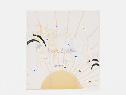 Florian Meisenberg, From the series: 7 seas against dandruff (Pacific Ocean), 2014, oil, oilpaint, airbrush and crayons on canvas, Edition: N/A, 300 x 280 x 4 cm. Courtesy of Mendes Wood DM, São Paulo