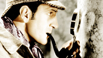 Sherlock Holmes in an old movie
