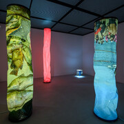 Nabuqi, Geopoetics regarding a waterless sea, exhibition view. Courtesy of Kiang Malingue Gallery 