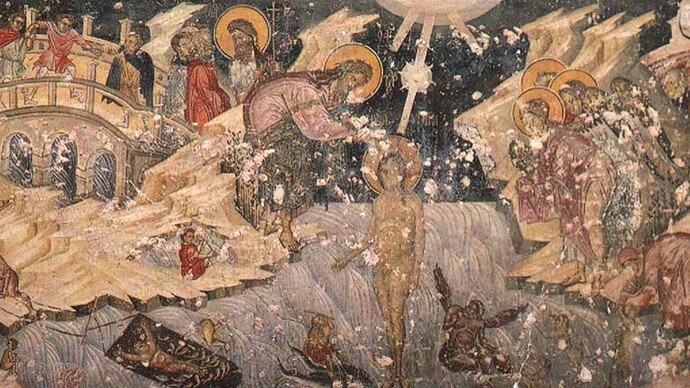 Antigua Metrópolis de Veria, Fresco del siglo XIV, Macedonia, Grecia