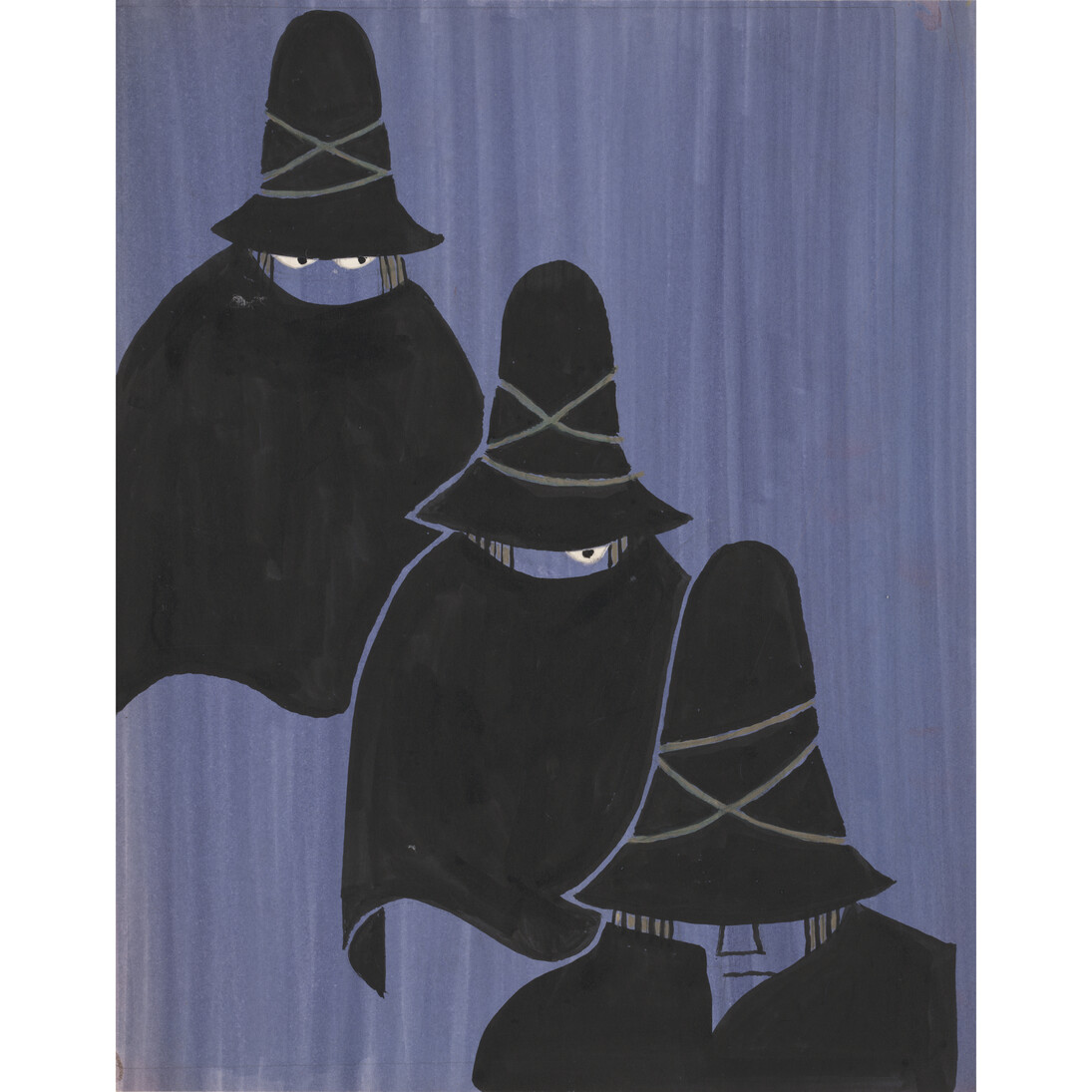 Tomi Ungerer, Final art for The Three Robbers, first published 1962 by Atheneum, New York, page 5 1961, Collage of cut paper, gouache, and marker on paper, 11 3/4 x 9 1/4 inches (30 x 24 cm). Courtesy of Children’s Literature Collection, Free Library of Philadelphia