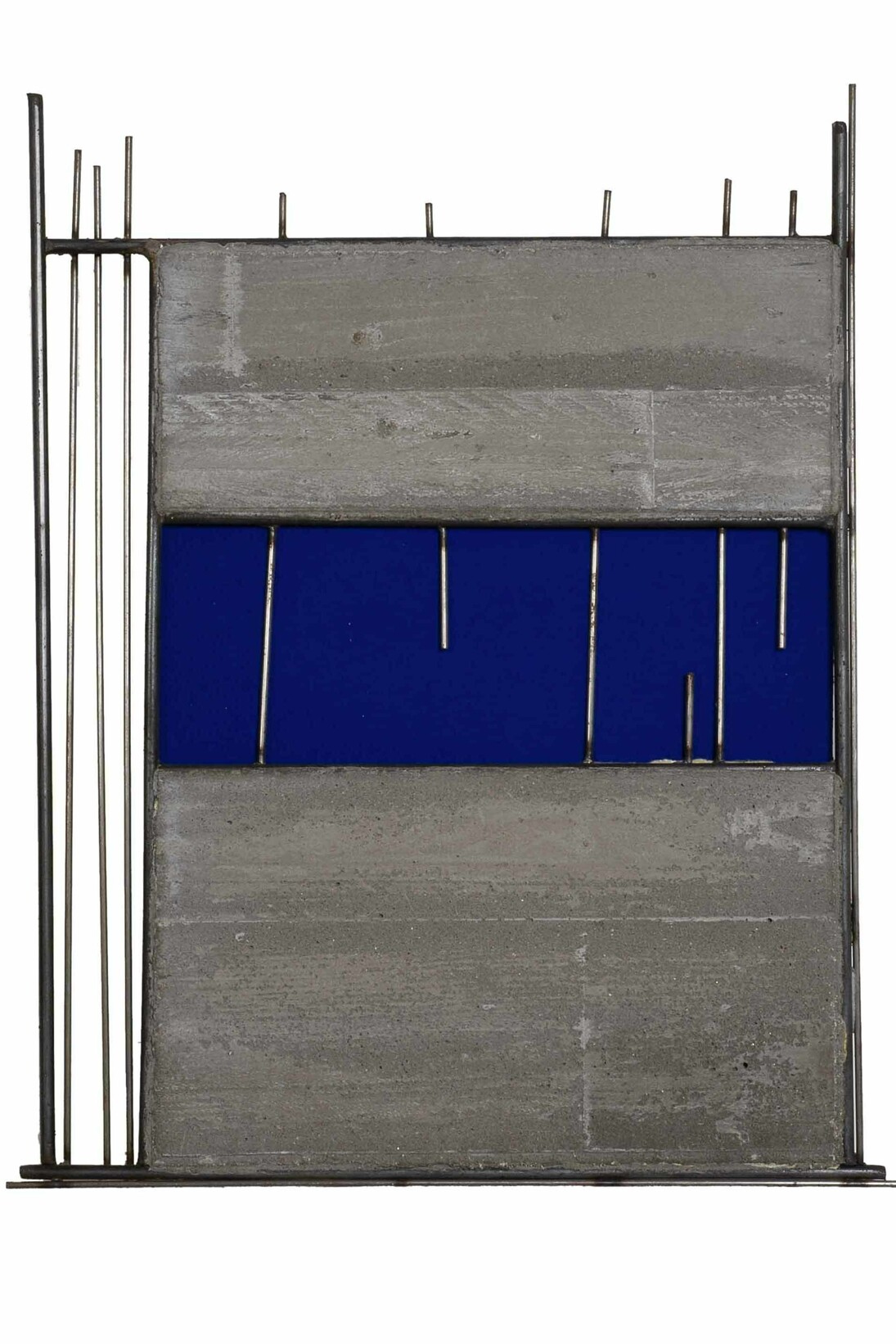 Giuseppe Uncini, Spazicemento, 2000, Cemento, ferro e pigmenti colorati, 45 x 36.5 x 1 cm