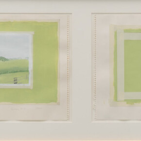 Sylvia Plimack Mangold, 5PM diptych spring, 1978. Courtesy of Rhona Hoffman Gallery'
