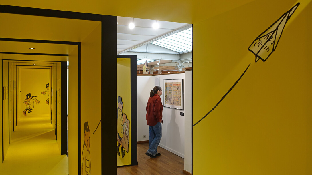 Imbattable ! Au-delà des cases, vue de l'exposition. Avec l'aimable autorisation du Musée de la Bande Dessinée