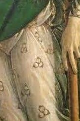 Dettaglio del vestito di Pallade all'interno del quadro 'Pallade e il Centauro' di Sandro Botticelli, 1482, Galleria degli Uffizi, Firenze, Italia