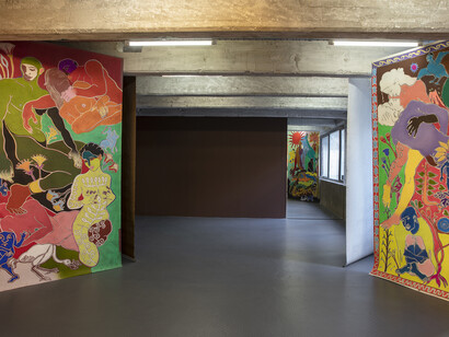 Amparo Viau, El corazón de lo que existe, vista de exhibición. Cortesía de Galería Grasa