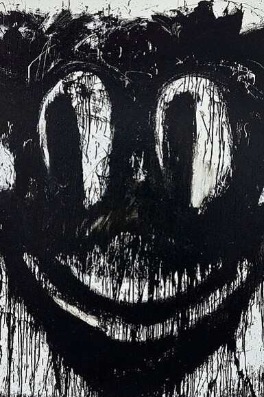 Joyce Pensato, Lenny, 2012, enamel on linen, 228 x 203 cm, 90 x 80 ins