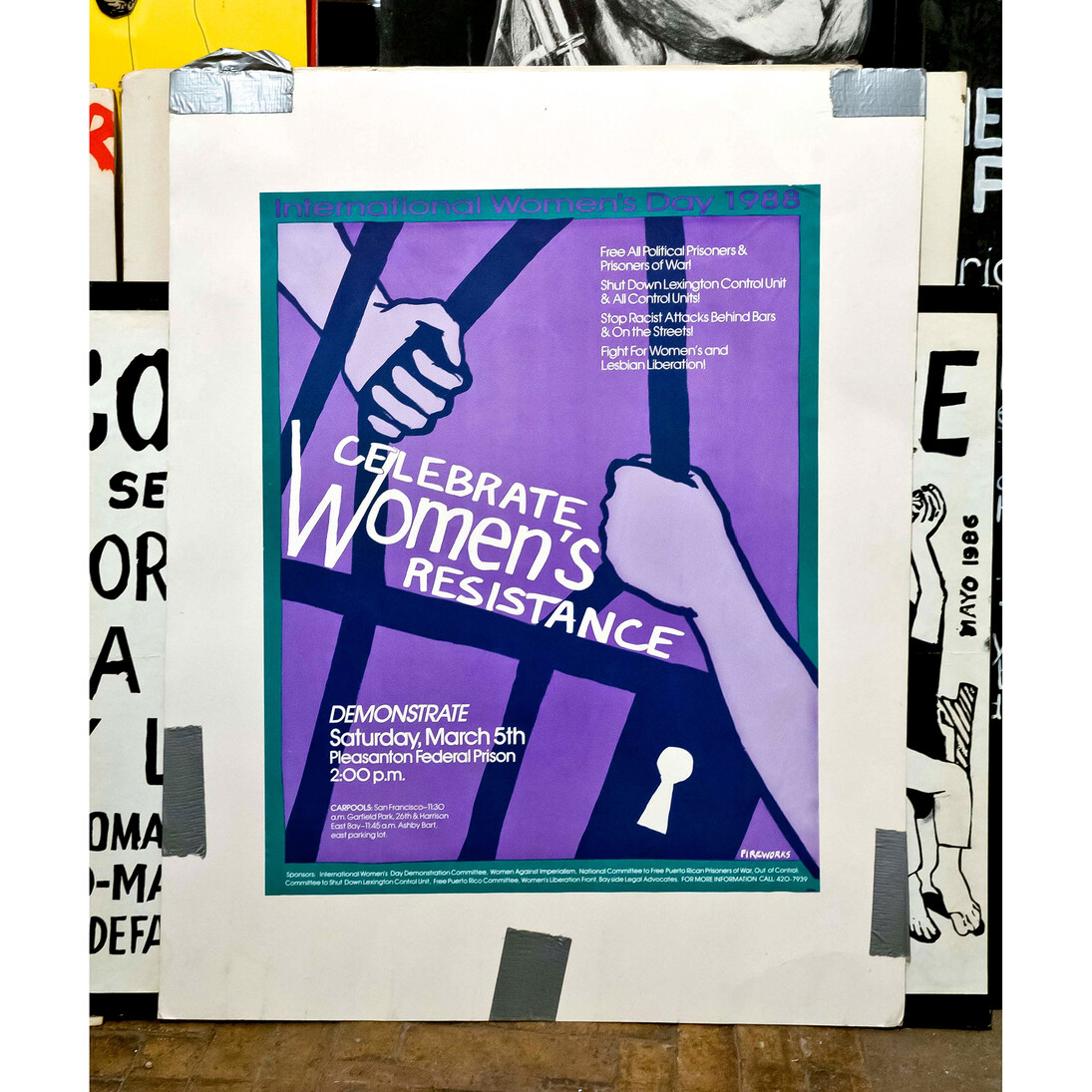 Women Against Imperialism, Original placard made for International Women's Day, 1988
