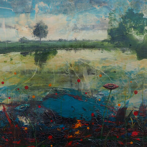 Long gone, Acrylic and oil on canvas, 31½ x 55 (80 x 140cm) 