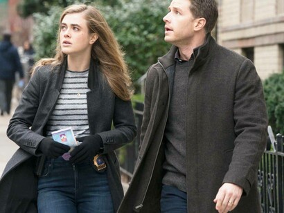 In a scene from the Netflix show 'Manifest' where Michaela (Melissa Roxburgh) and Ben (Josh Dallas) are hunting down a lead