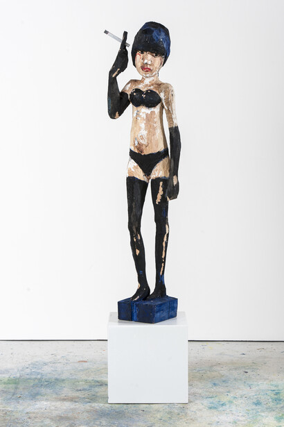 Hans Scheib, Smoker, 44 1/2” by 6 3/4” by 10", acrylic, wood, 2014. Copyright: Hans Scheib. Courtesy: Anna Zorina Gallery, New York City