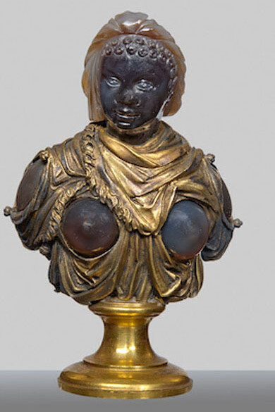 Splendida minima - Giorgio Gaffuri, Busto di mora, sardonica orientale, argento dorato