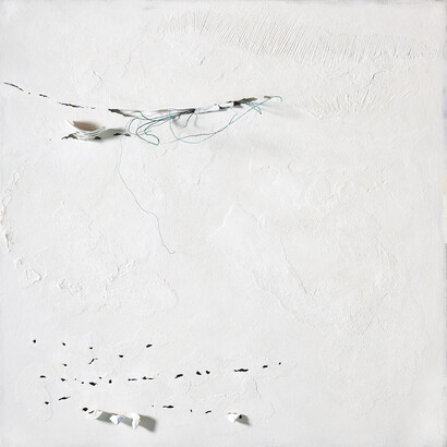 Impossibili restauri, 2011, rame ossidato, scagliola, pigmenti e polvere di quarzo su tavola, cm
185x185. Courtesy Galleria Studio G7, Bologna.