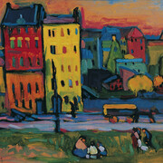 Wassily Kandinsky, Case a Monaco, 1908, Olio su tela, © Von der Heydt-Museum Wuppertal / Photo: Antje Zeis-Loi, Medienzentrum Wuppertal