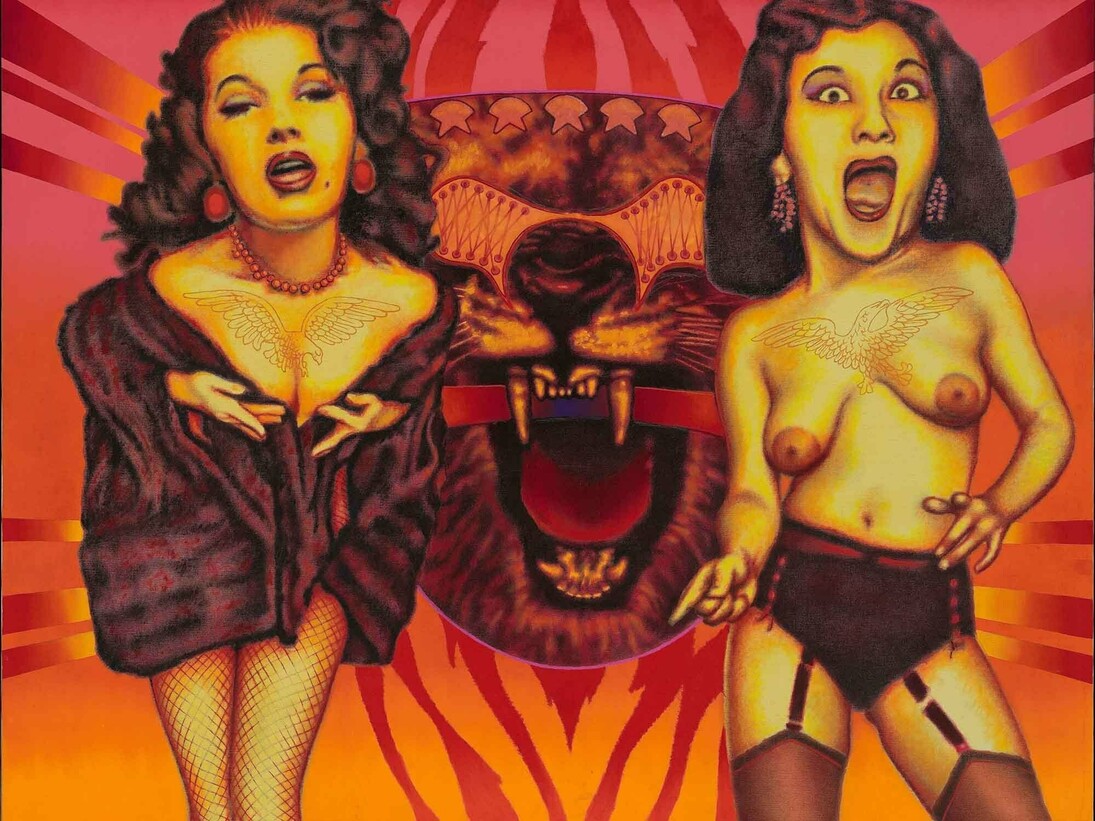 Ed Paschke (1939‒2004), Two screaming ladies, 1970, Oil on canvas, 107 x 127 cm, Hall Collection, courtesy of Hall Art Foundation © Ed Paschke