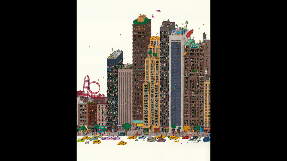 Guillaume Cornet, Rooftop Rollercoaster. Courtesy of the artist and Decorazon Gallery