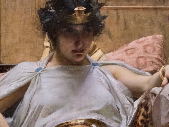 John William Waterhouse, Cleopatra, 1887. Particolare. Collezione privata