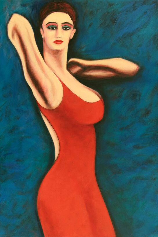 Ralph Whiteaker, Dancing Eyes, Oil on Linen, 64" x 50"