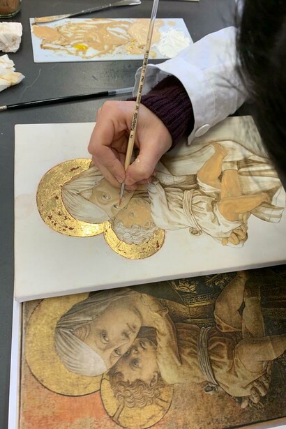 Realizzazione di icona su tavola raffigurante Madonna con Bambino