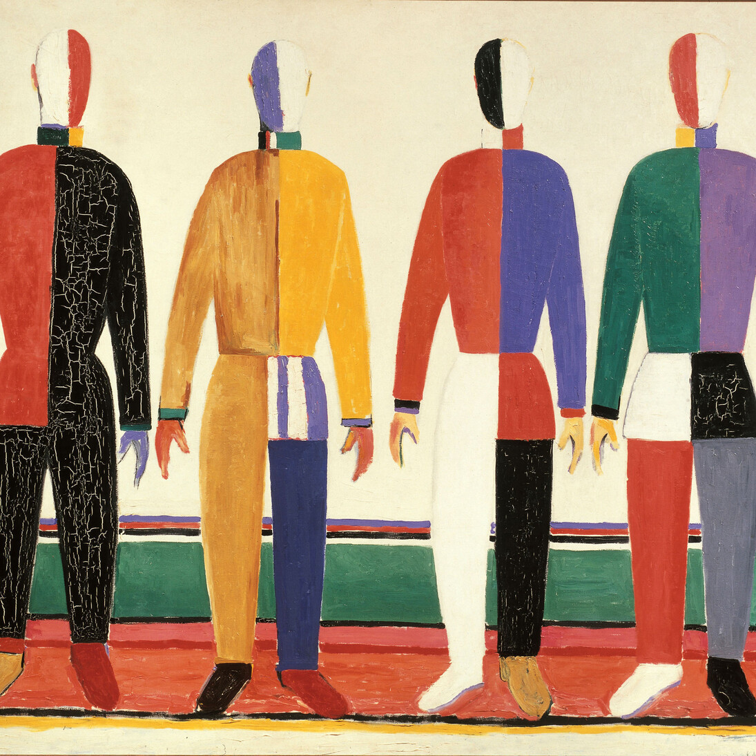 Kazimir Malevič, Sportivi, 1930-1931, Olio su tela, 142 x 164 cm, Museo di Stato Russo, San Pietroburgo