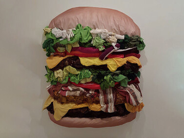 Eunha Kim, Bon Appetit, 2019. Clothes collage. Korean Eye, 2020. Saatchi Gallery © Irene Kukota