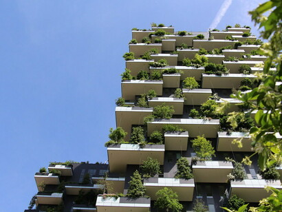 Bosco Verticale is a pair of residential skyscrapers designed by Boeri Studio, located in Milan’s Porta Nuova district, known for integrating nature into urban living, Italy