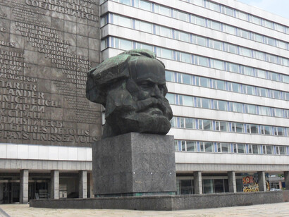 Busto estilizado de Karl Marx, Chemnitz, Alemania