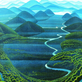 Gerardo Dottori, Virginal Umbria, 1949, Tempera on faesite, 122 x 135 cm, Collezione Fondazione Cassa di Risparmio di
Perugia