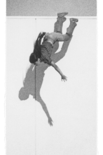 Patricia Cawlings, Los Angeles, from the “Stills” series, 1980. Black-and-white mural print, 78 x 42 in (198.1 x 106.6 cm).