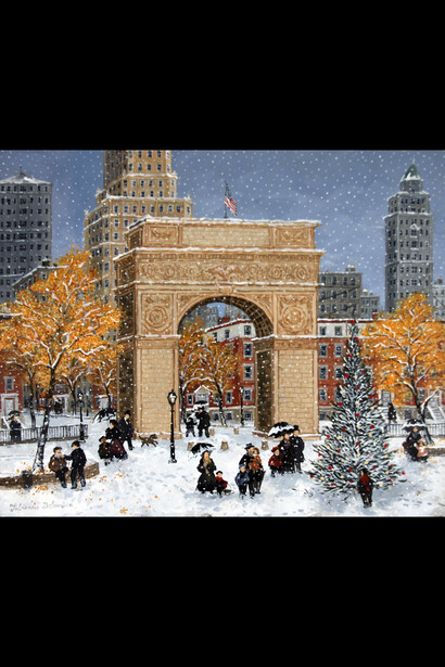 Jours heureux d'avant Noël, Acrylic on Board, 15" x 18"