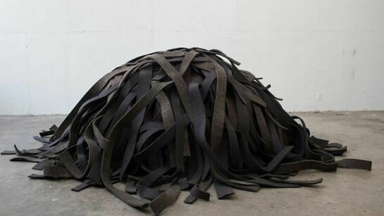 Robert Morris, Breather, 2013, Felt, plywood, nylon rods, actuator, Dimensions variable, approximately 30 x 95 x 95 inches