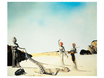 Salvador Dalí. Three Young Surrealist Women Holding in Their Arms the Skins of an Orchestra, 1936. Collection of The Dalí Museum, St. Petersburg, FL (USA); Gift of A. Reynolds & Eleanor Morse, 2000.24. © Salvador Dalí, Fundació Gala-Salvador Dalí / Artists Rights Society (ARS), New York, 2022. Courtesy of The Art Institute of Chicago

