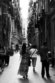 The traditional Barcelona´s district, some decades ago