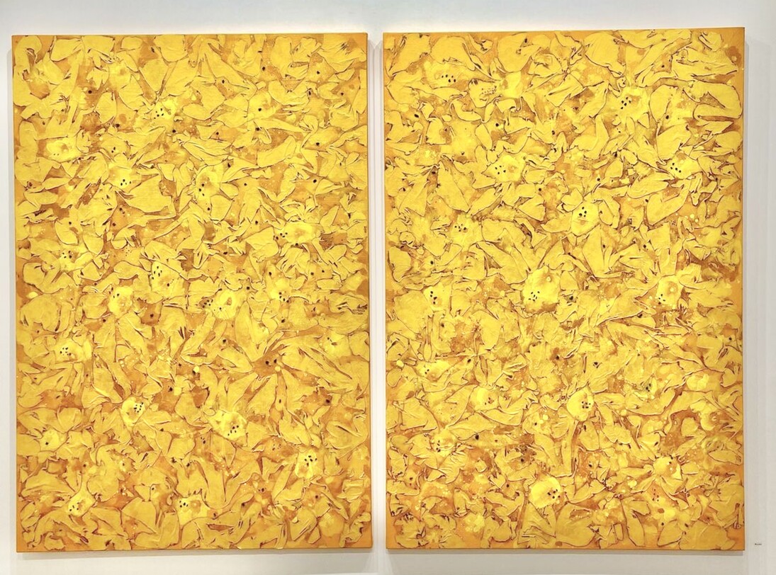 "Flame-Embracing Nature, No. 2206-1" & "Flame-Embracing Nature, No. 2206-2", 2022, Korean Paper (Hanji), Mixed Media