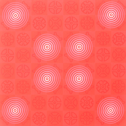 Dodecad #8, housepaint and acrylic on canvas 120 x 120cm, Mark Weighton, 2015