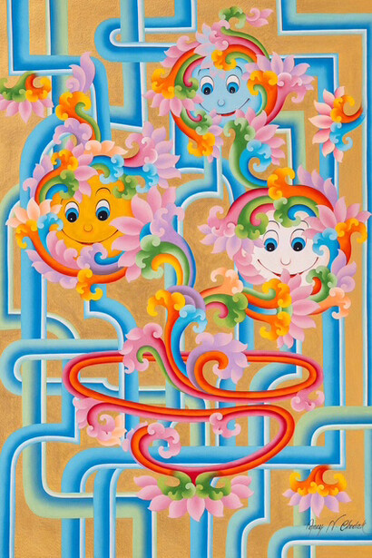 Anay Ngawang Chodak, Happiness emerging from positive seeds. Courtesy of Kate Oh Gallery