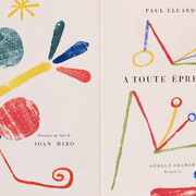 Joan Miró, Paul Eluard (Author), Lacourière - Frélaut (Printer), Féquet et Baudier (Printer), Gérald Cramer (Publisher), A toute épreuve (Proof against all) (detail) (Geneva: Gérald Cramer, 1958), 1958. Courtesy of De Young Museum