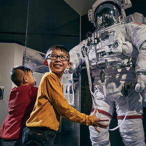 Vivre en orbite, la Station spatiale internationale, vue d’exposition. Avec l’aimable autorisation d’Ingenium. Musée de l’aviation et de l’espace du Canada