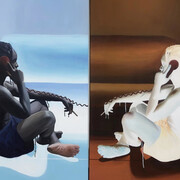 David Otaru, Hello self (diptych), 2025. Courtesy of Rele Gallery