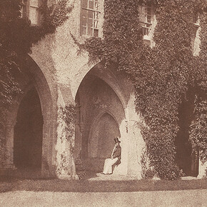 William Henry Fox Talbot, The Reverend Calvert Jones in the Cloisters at Lacock Abbey, 1845, salted paper print, National Gallery of Art, Washington, Promised Gift of Robert B. Menschel