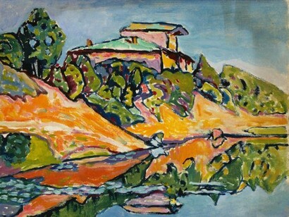 Vassily Kandinsky, Senza titolo, [1917], Olio su tela libera, cm 21 x 28,7, Lascito Nina Kandinsky, 1981, Service de la documentation photographique du MNAM ‐ Centre Pompidou, MNAM‐CCI