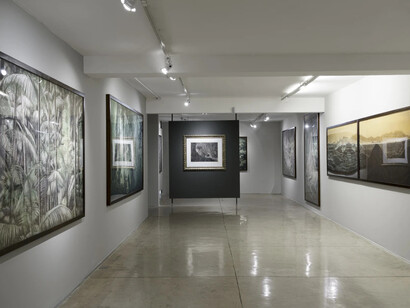 Cássio Vasconcellos, Viagem pitoresca pelo Brasil, vista da exposição. Cortesia da Galeria Nara Roesler