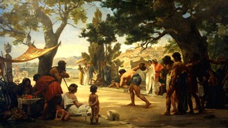 Edouard-Joseph Dantan, "Lancio del Disco", 1875. Le Olimpiadi nacquero nell'antica Grecia nel 776 a.C. a Olimpia, come celebrazione religiosa in onore di Zeus, il re degli dèi