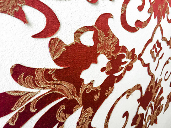 Teresa Cinque, Carpet, 2015, tessuto su parete, 100 x 170 cm, particolare