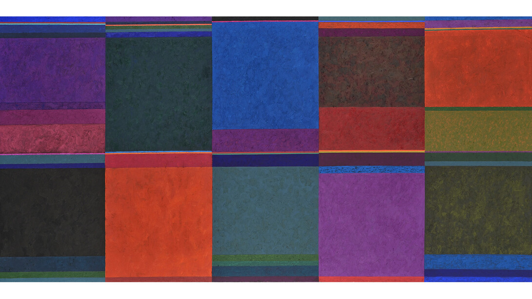 Gonçalo Ivo, Contrepoint, 2014, 0,90 x 1,80m, huile sur toile, Courtesy Galerie Boulakia