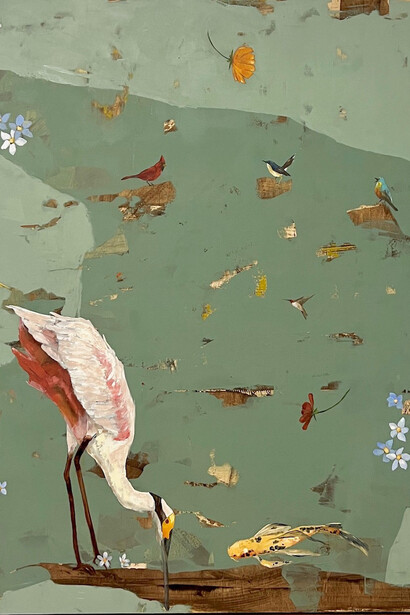 Marlise Newman, Beauty in the Breakdown, 40x40, oil on panel 