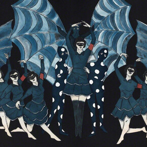 Marcel Dzama, Here's a Fine Revolution. Courtesy of Crown Point Press 